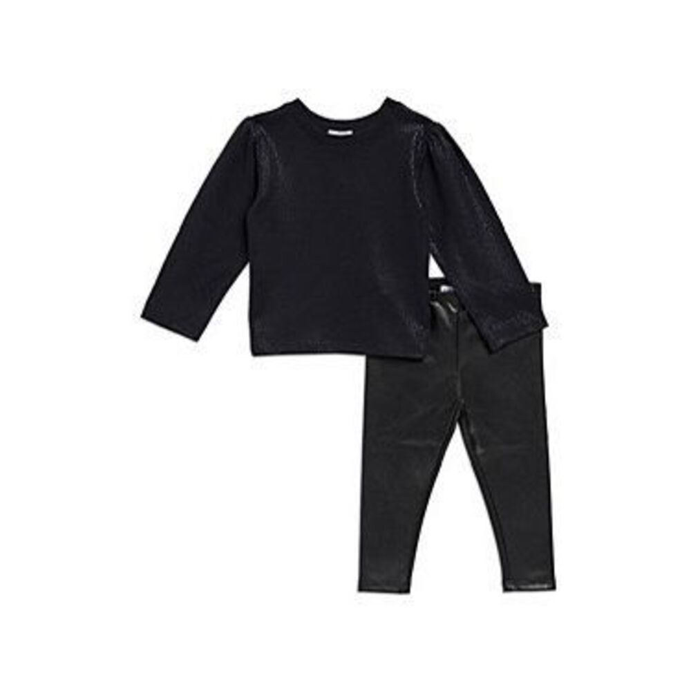 Splendid Girls' Gunmetal Hearts Top & Pants - Baby Size‎ 12-18 M